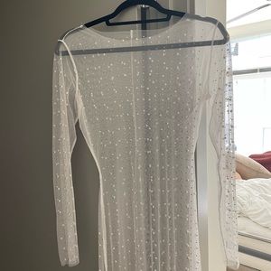 Pearl White Mesh Cover Up